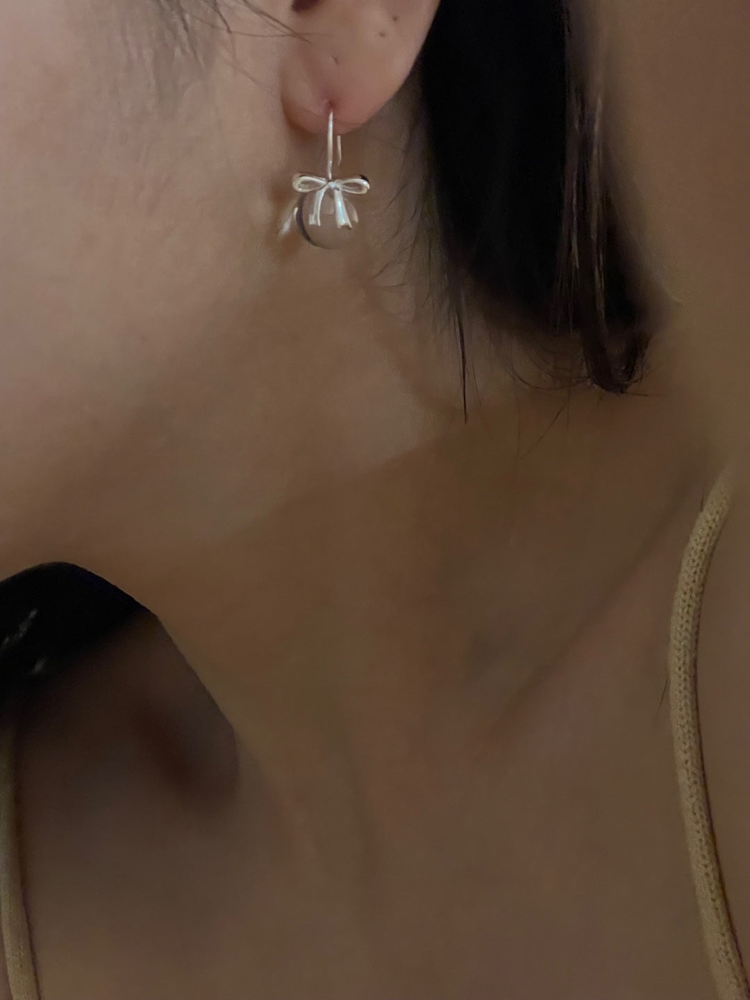 Champagne cherry earrings