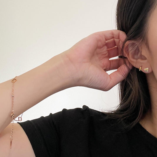 Allheart two tone earrings