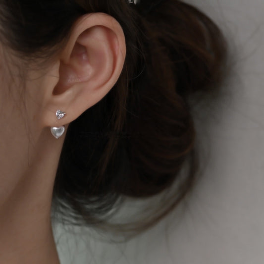 Heart two-way earrings