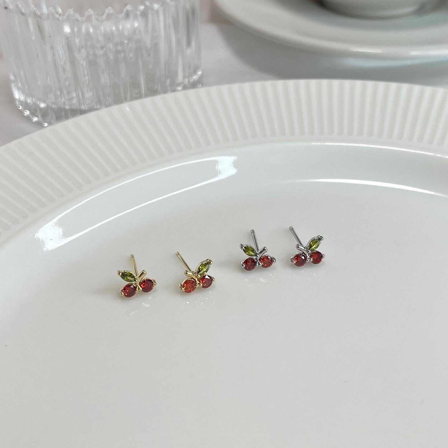 Cherry stud earrings