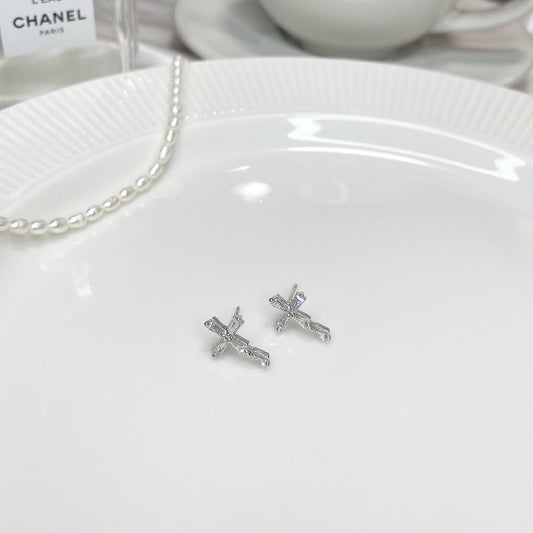Cubic cross earrings