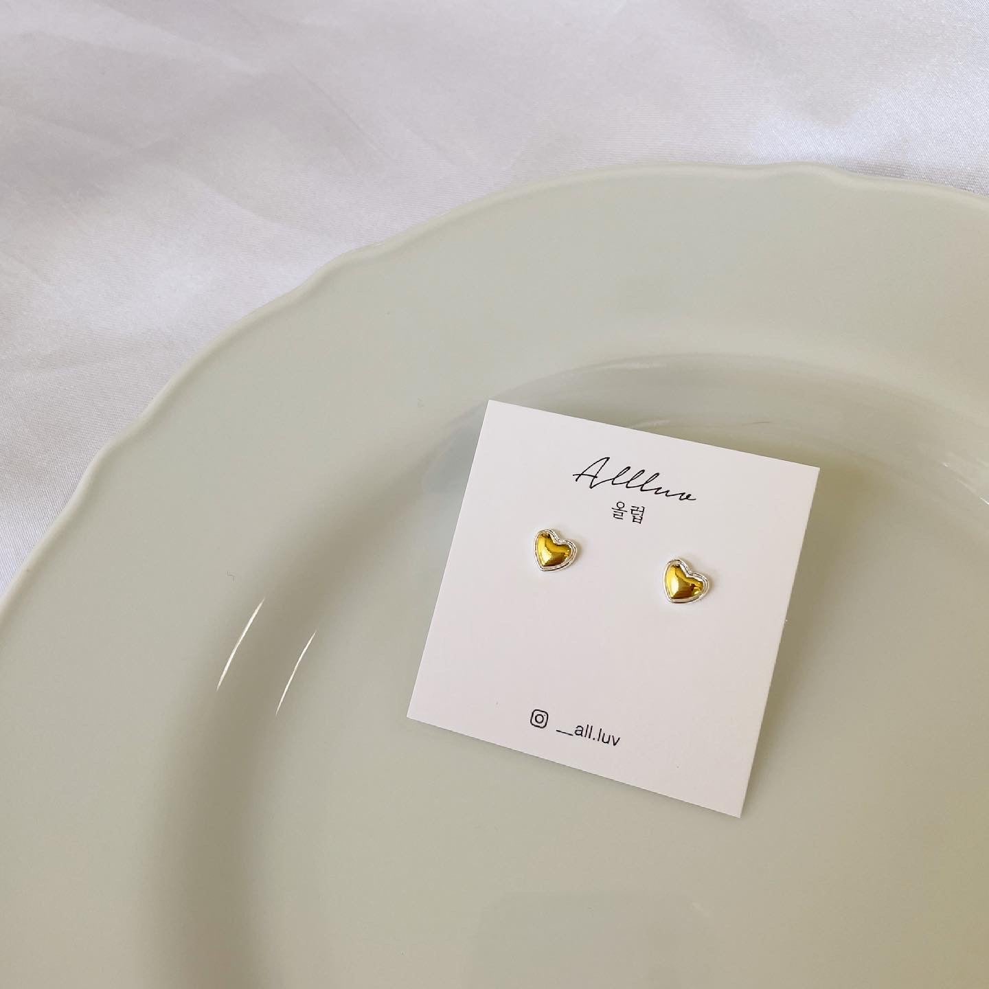 Allheart two tone earrings