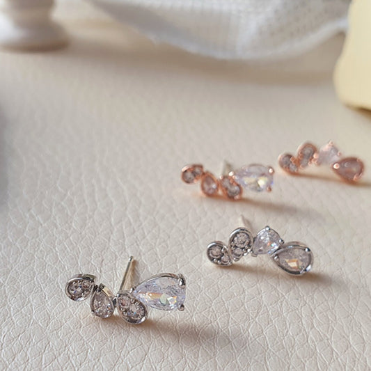 Diamond leaf earrings
