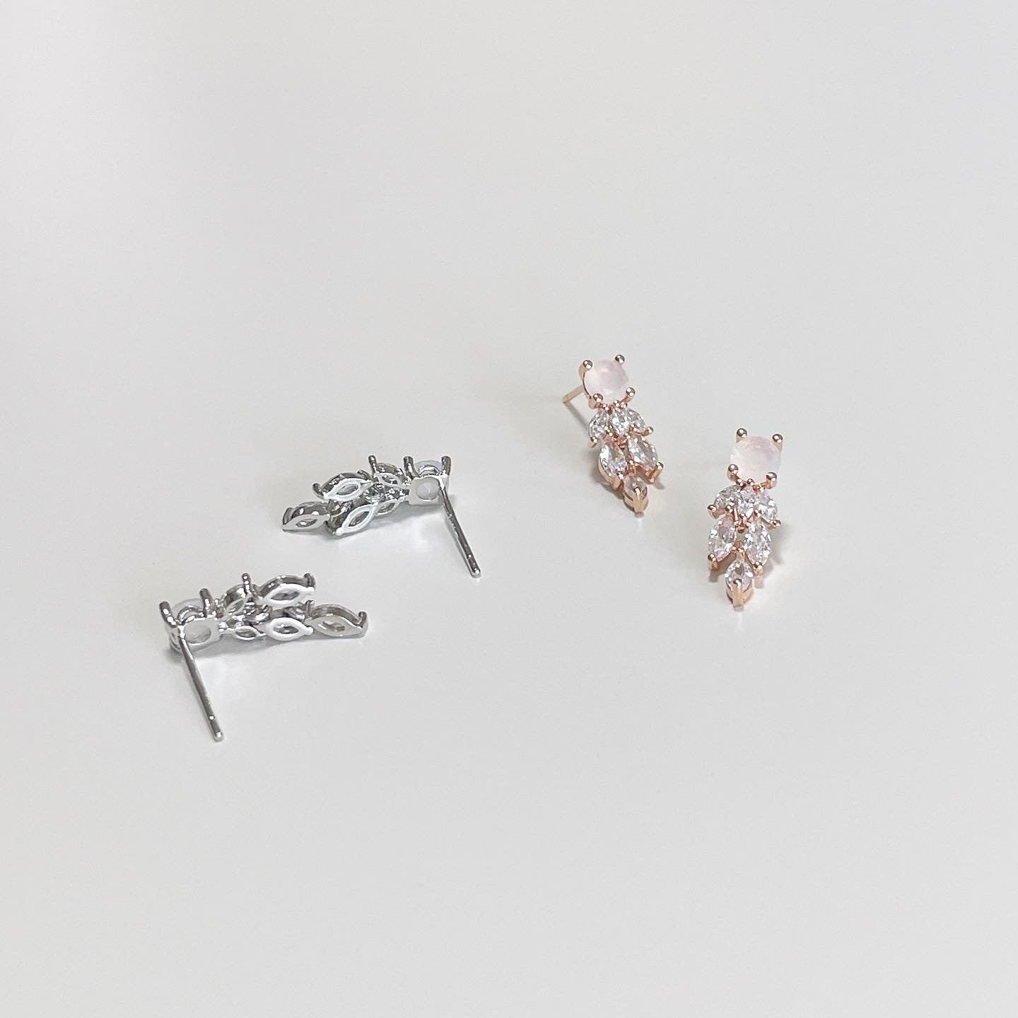 Crystal feather earrings