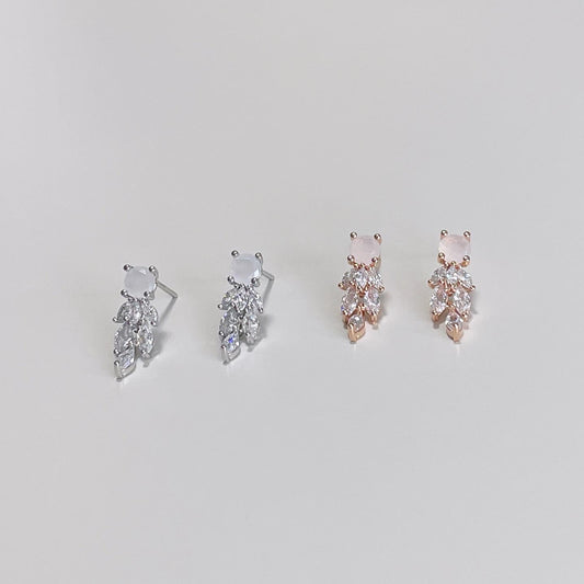 Crystal feather earrings