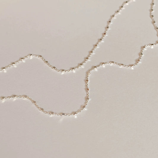 Silver cube point anklet