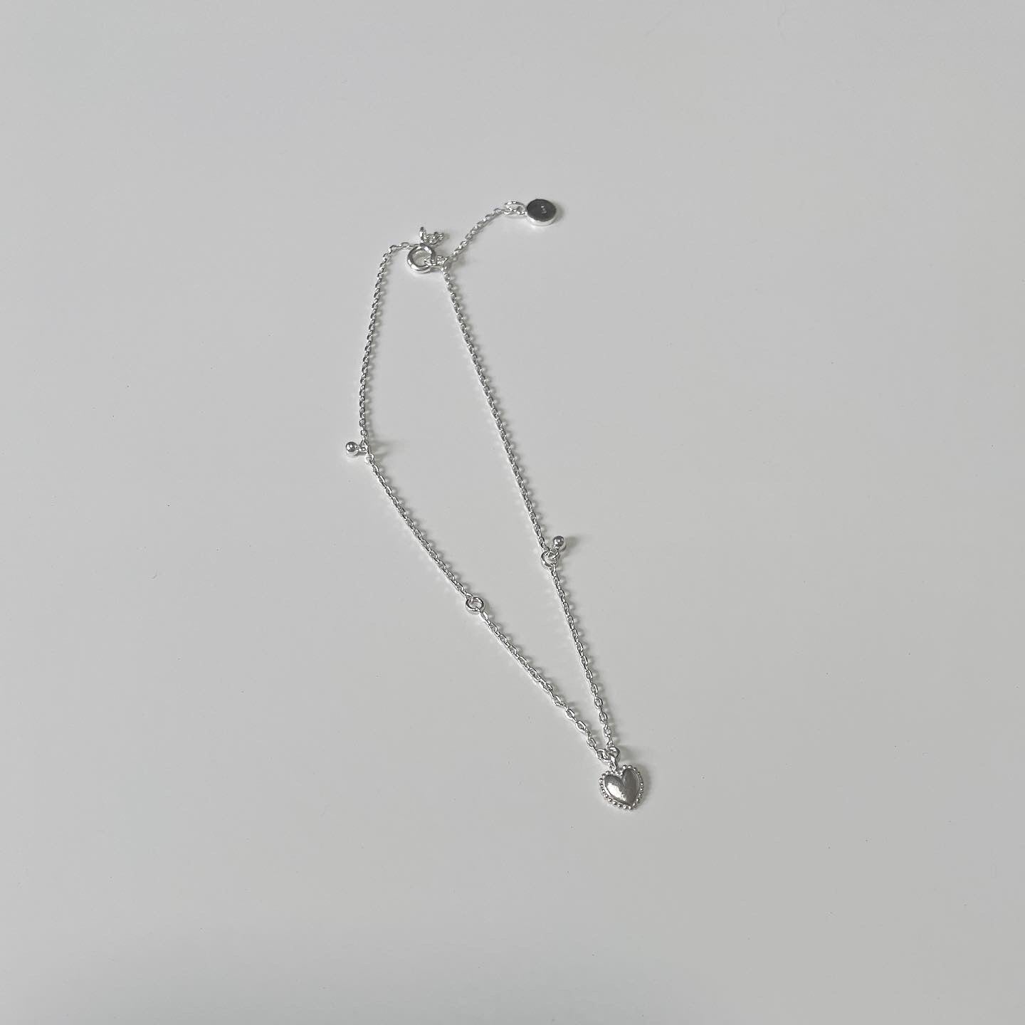 Heart charm anklet