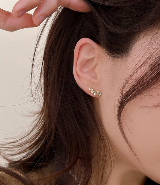 Diamond leaf earrings