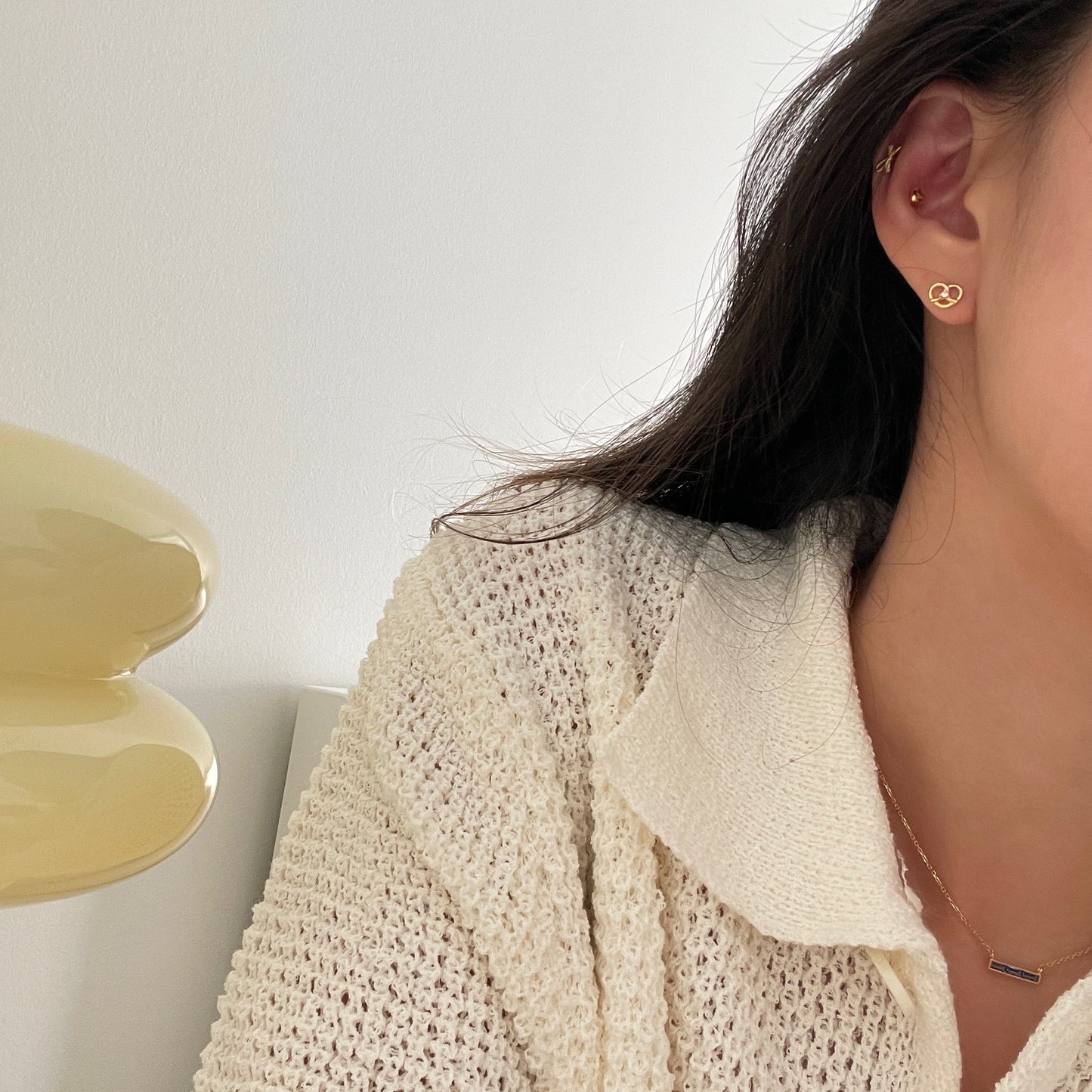 Mini pretzel stud earrings