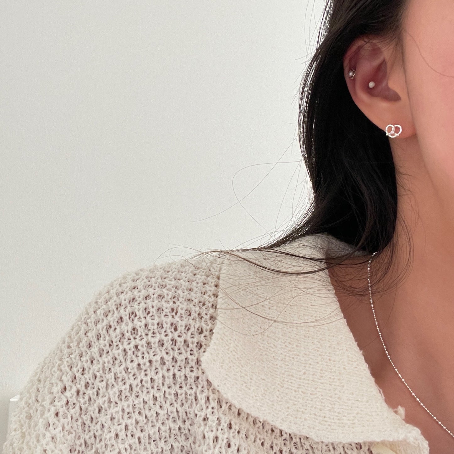 Mini pretzel stud earrings