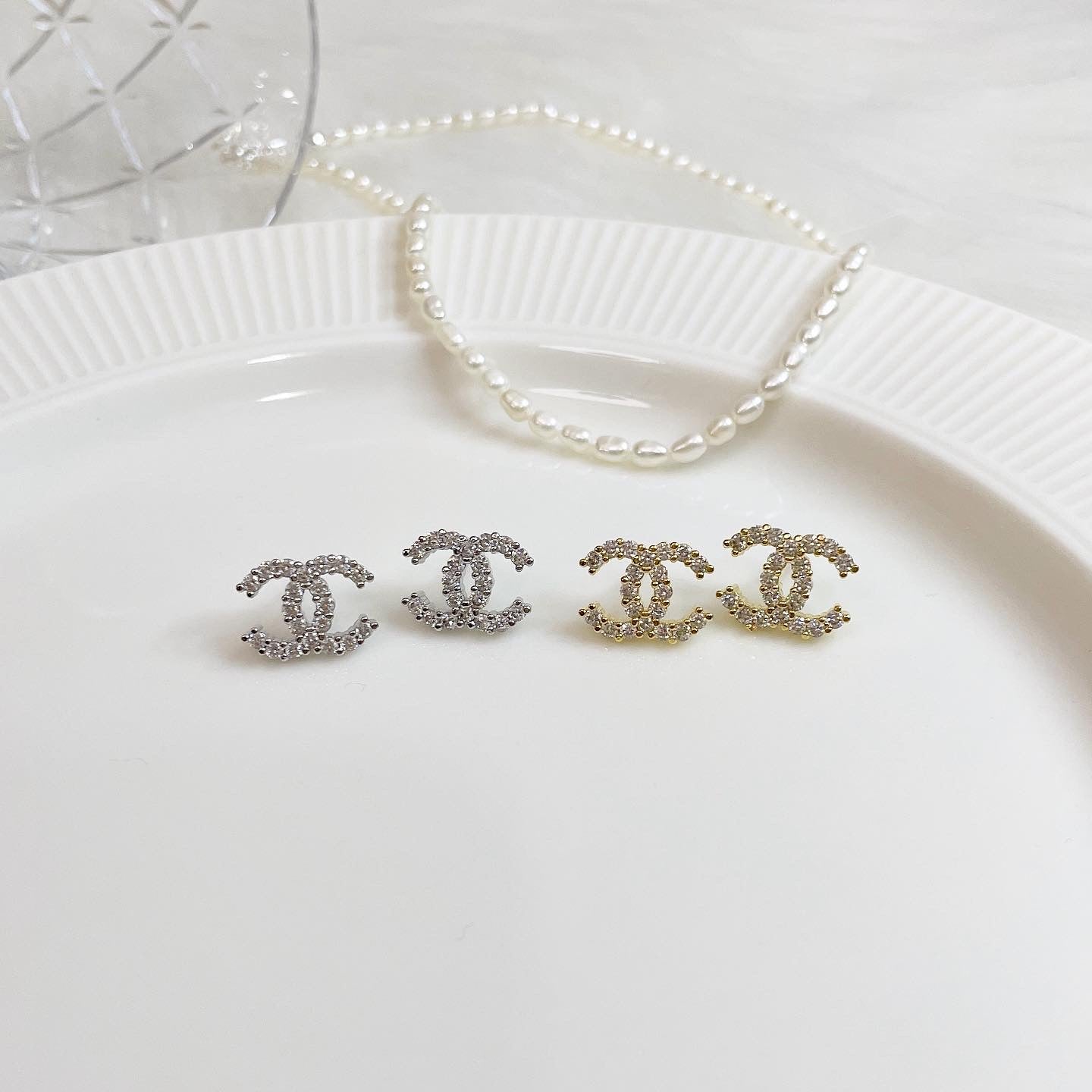 Cubic CC earrings