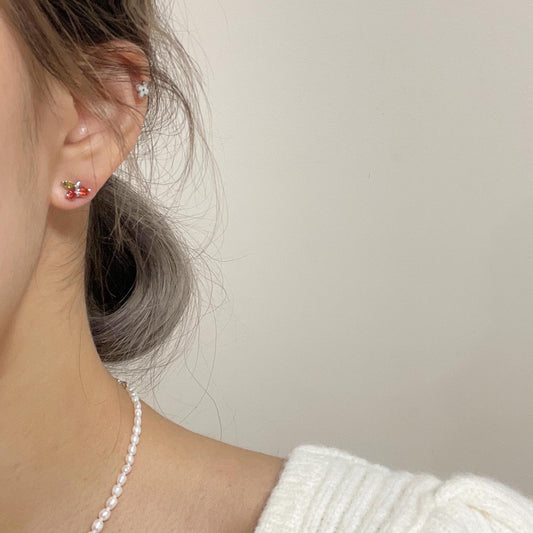 Cherry stud earrings
