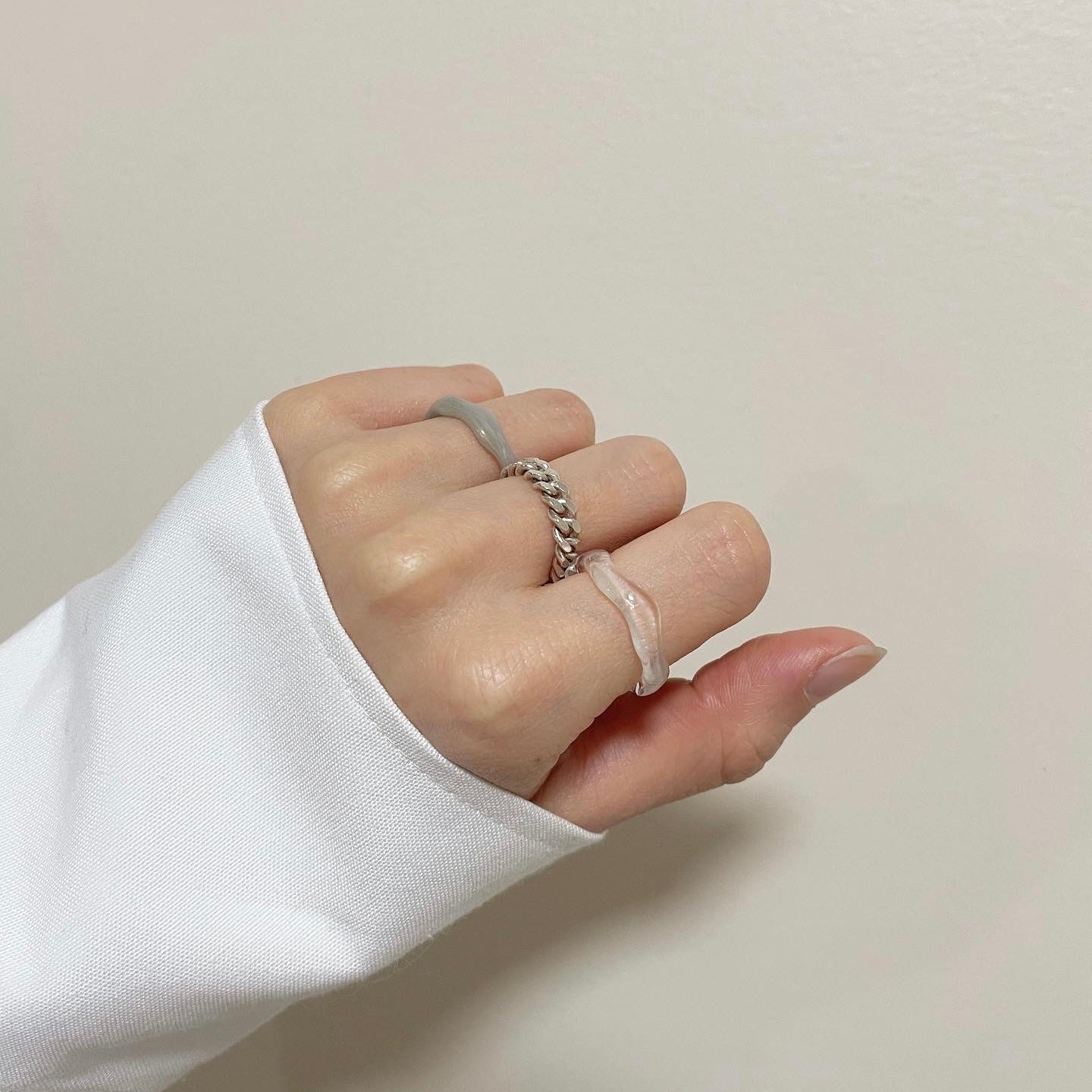 Marble wave ring 5 set