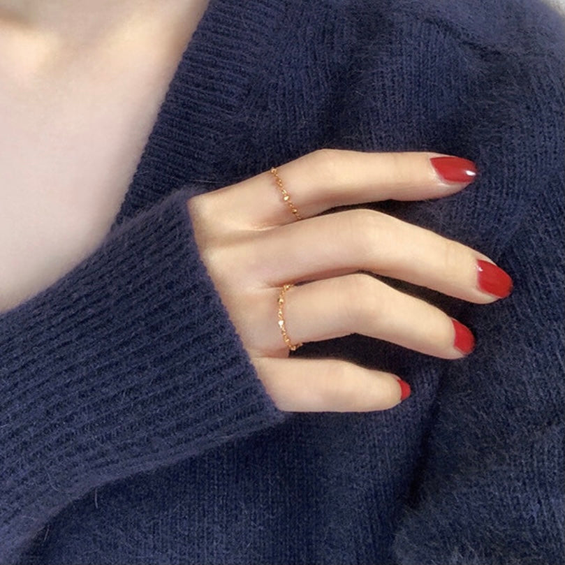 Silver cube point ring