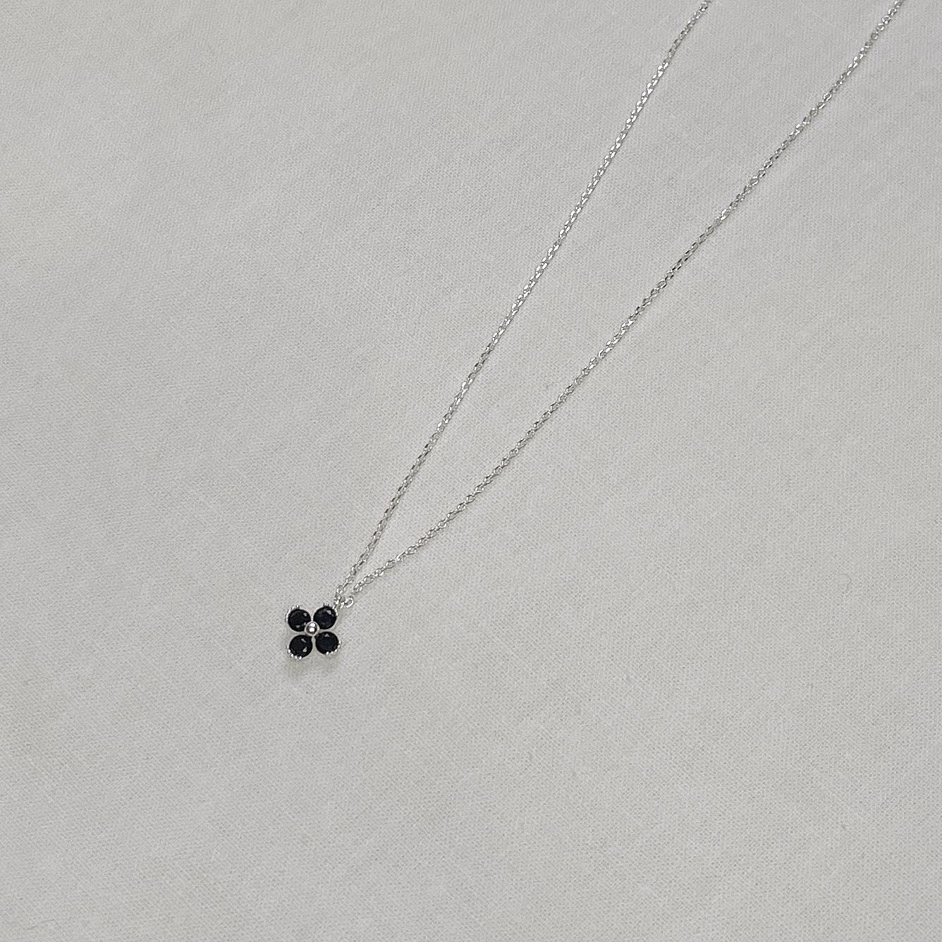 Black stone flower earrings