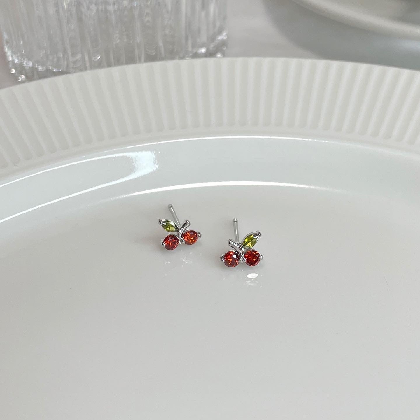 Cherry stud earrings