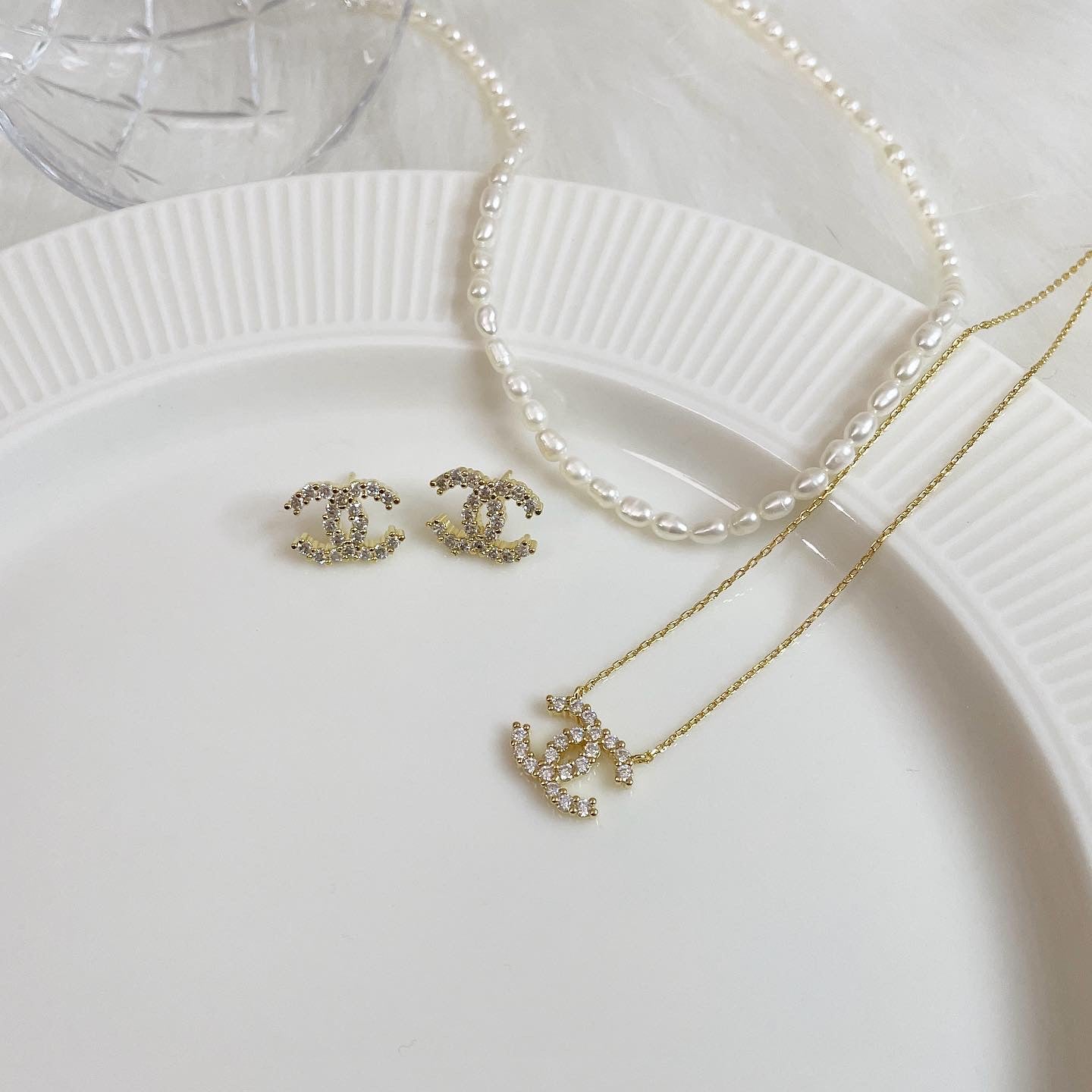Cubic CC earrings