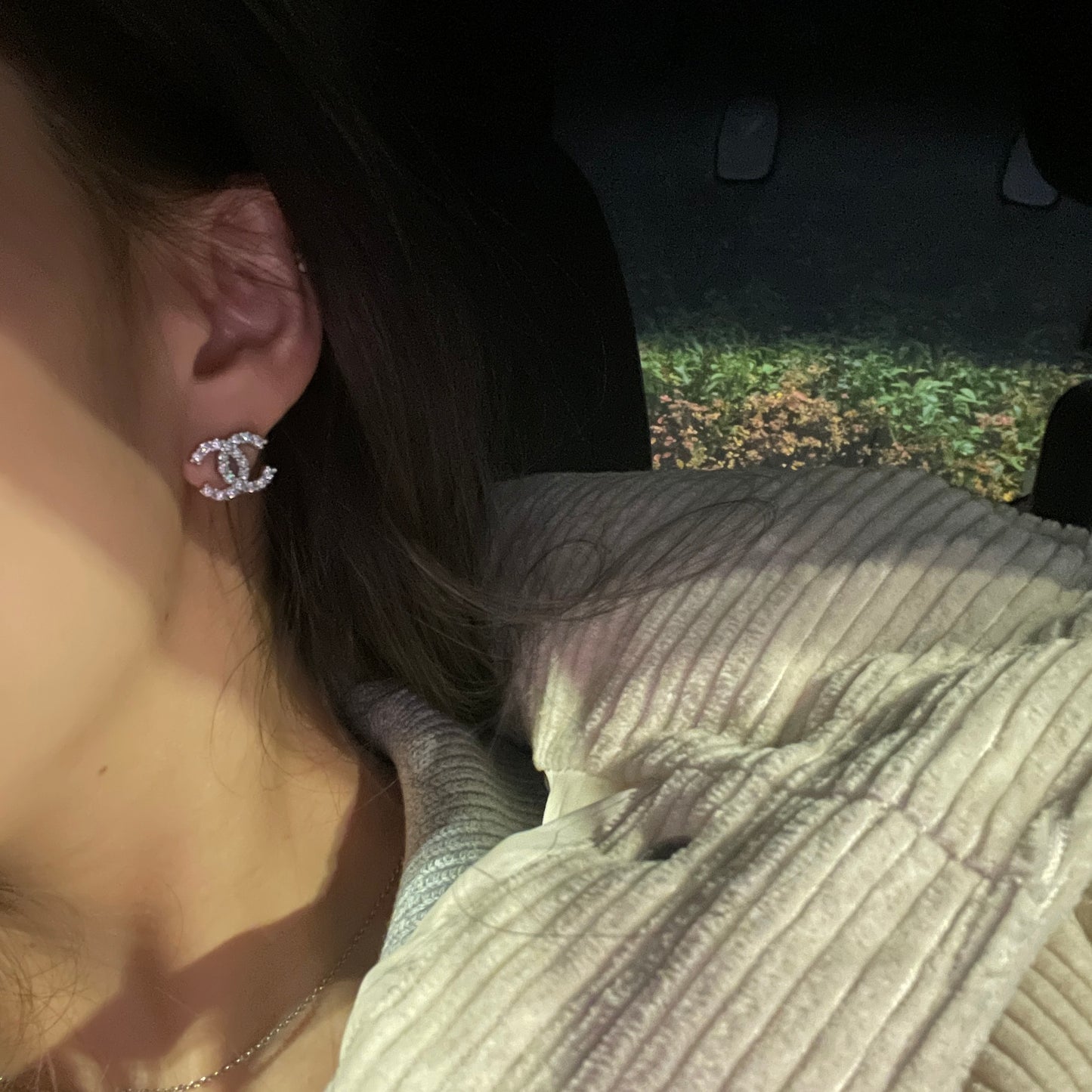 Cubic CC earrings