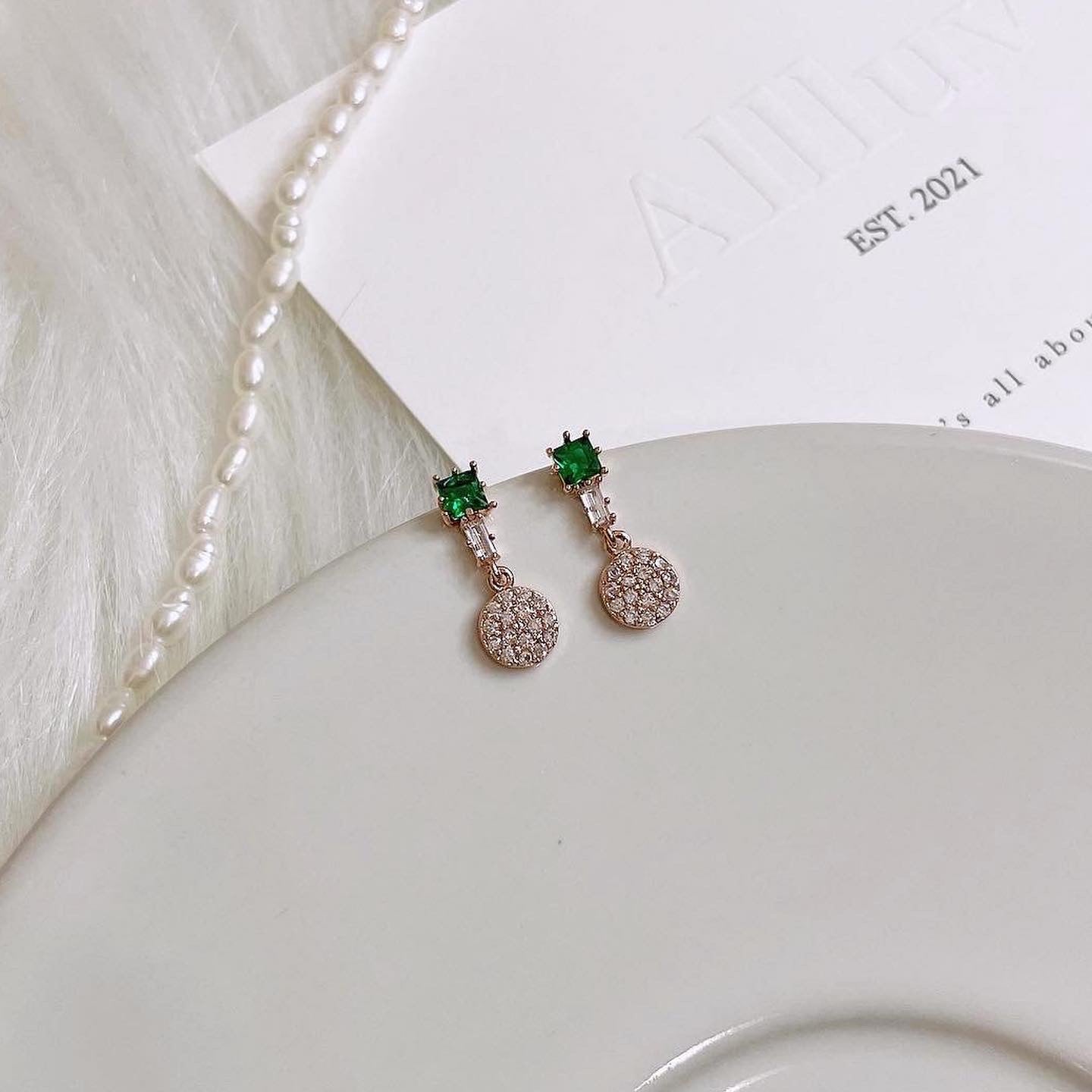 green pine earrings