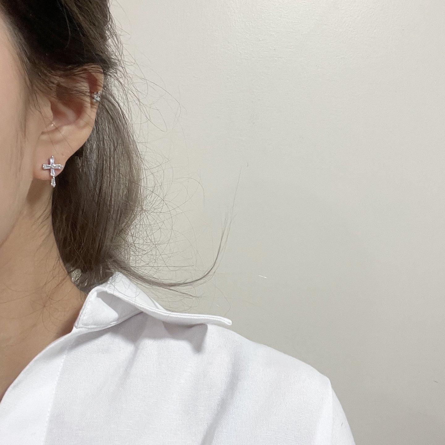 Cubic cross earrings