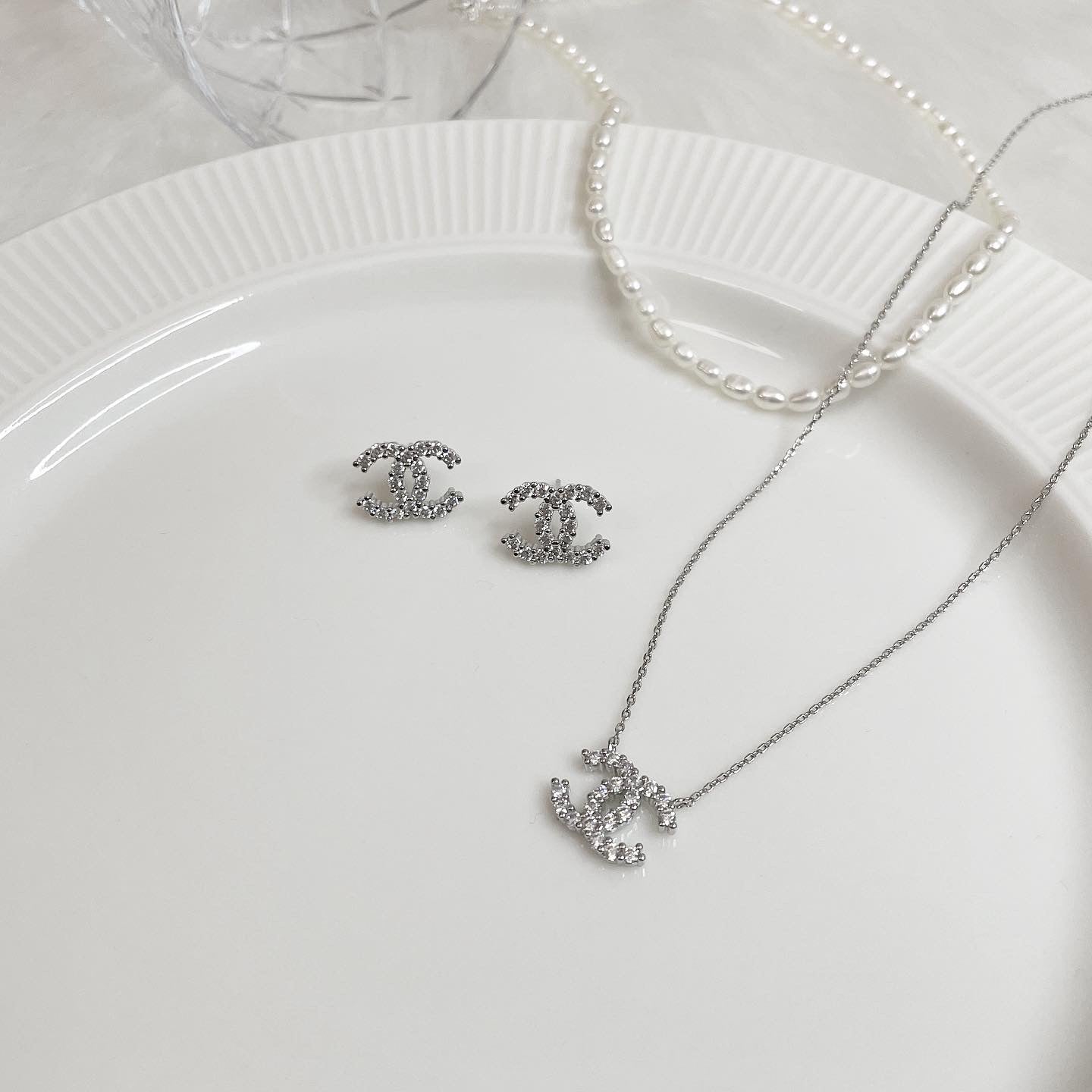 Cubic CC earrings