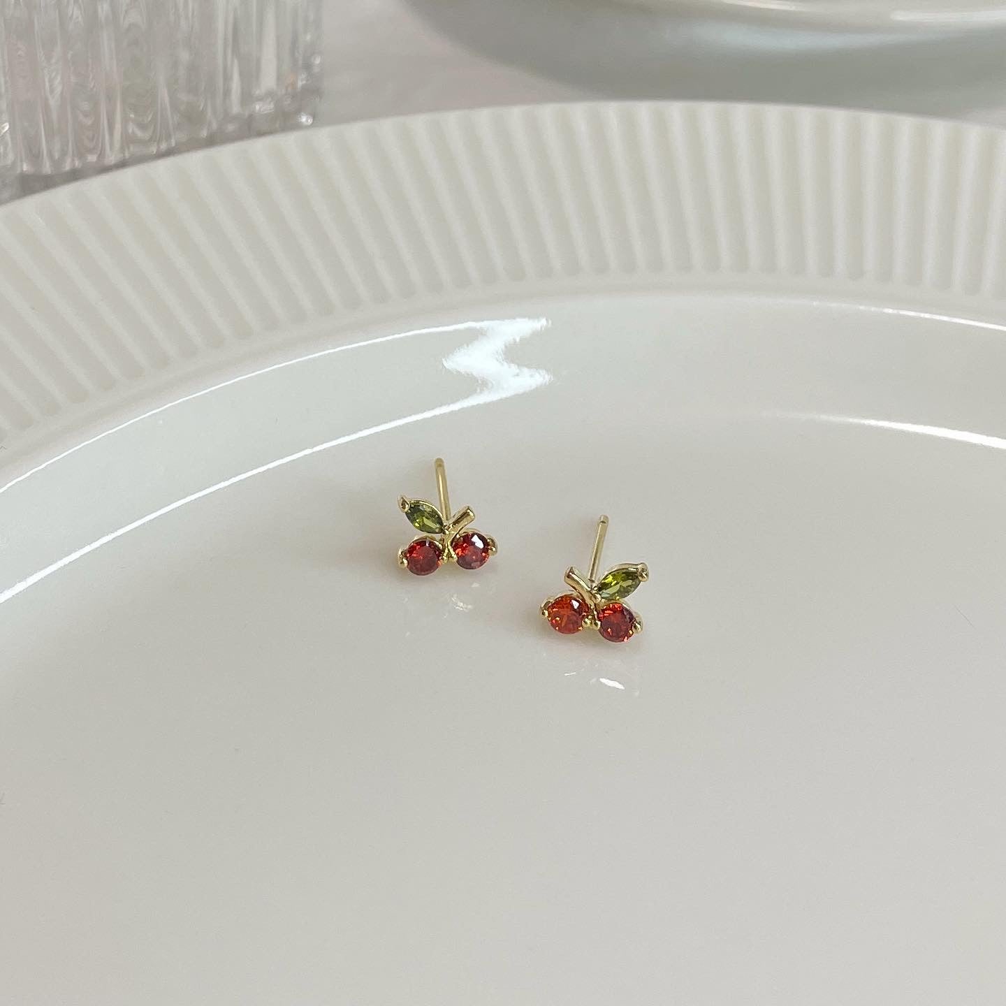 Cherry stud earrings