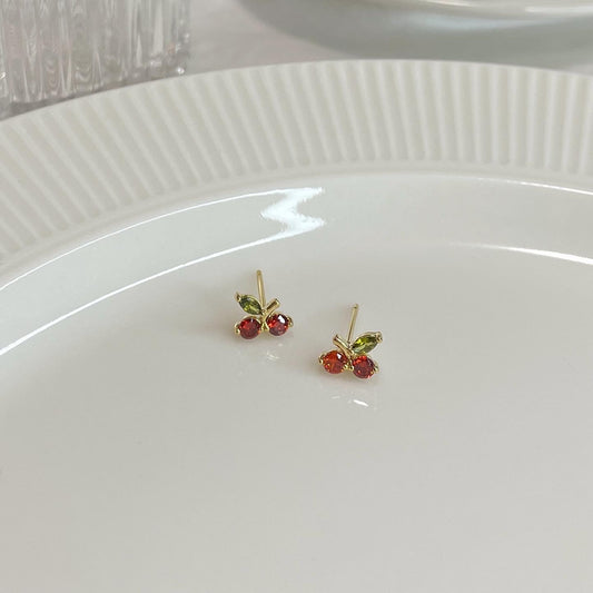 Cherry stud earrings