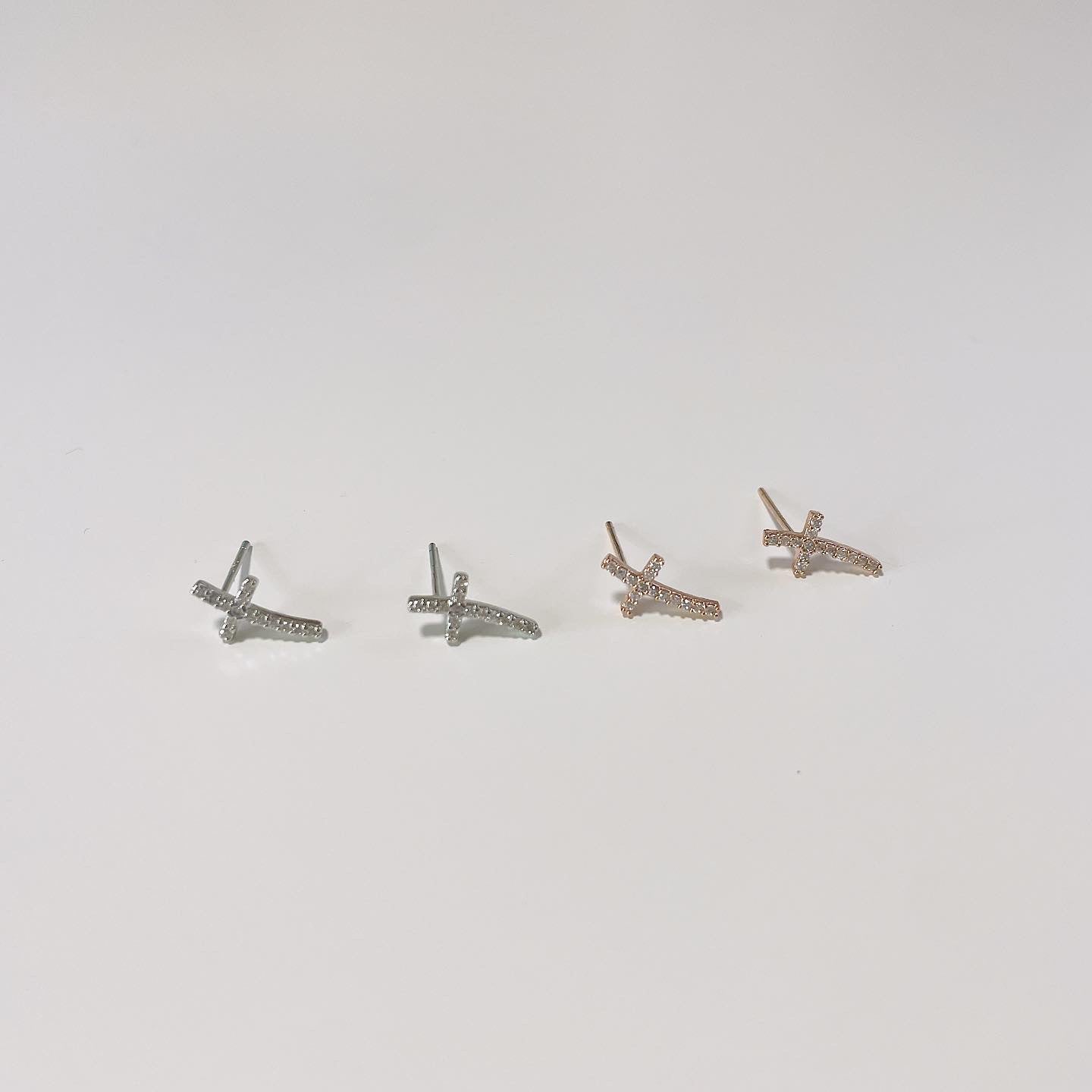 Chrome saint earrings