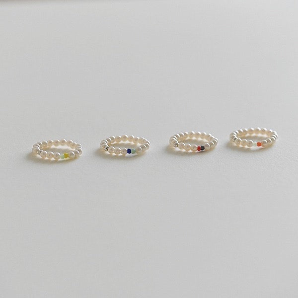 Retro pearl beads ring