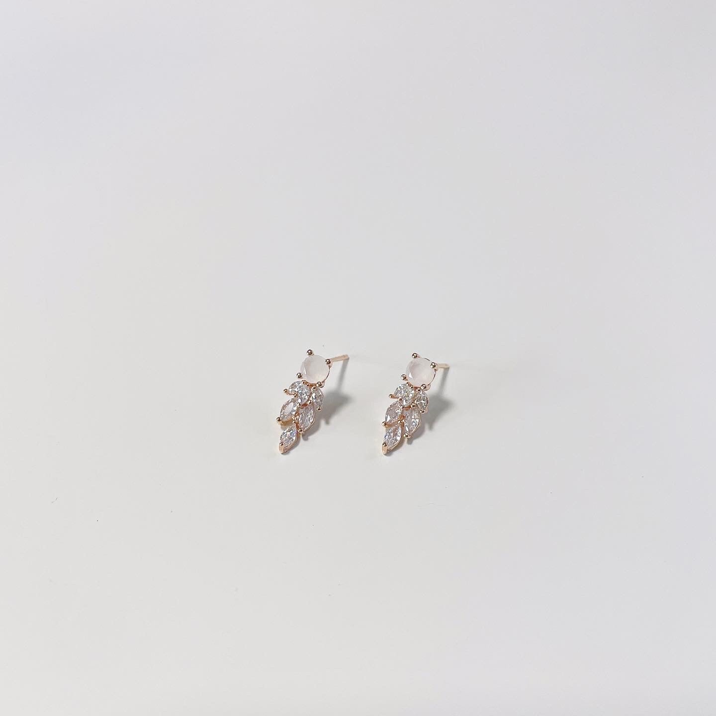 Crystal feather earrings