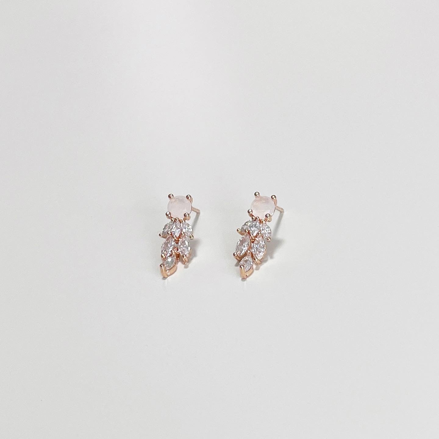 Crystal feather earrings