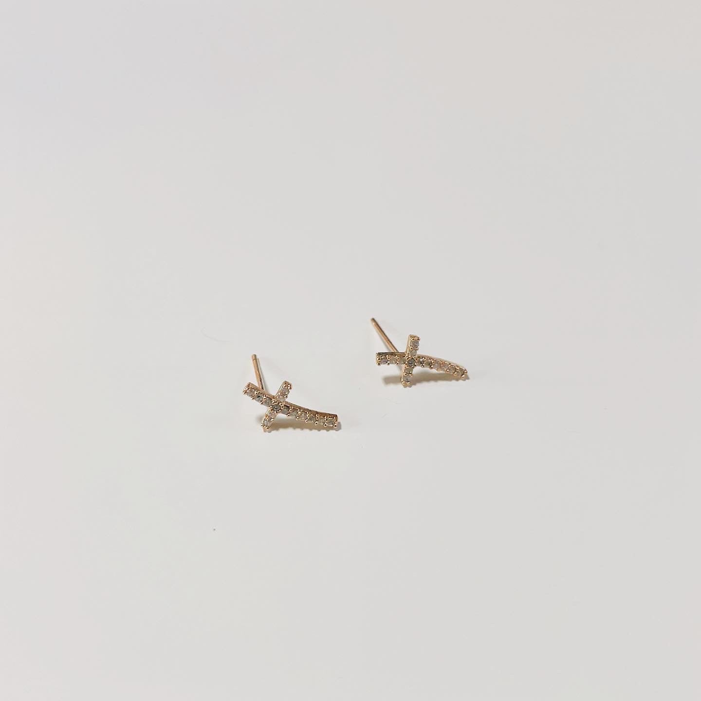 Chrome saint earrings