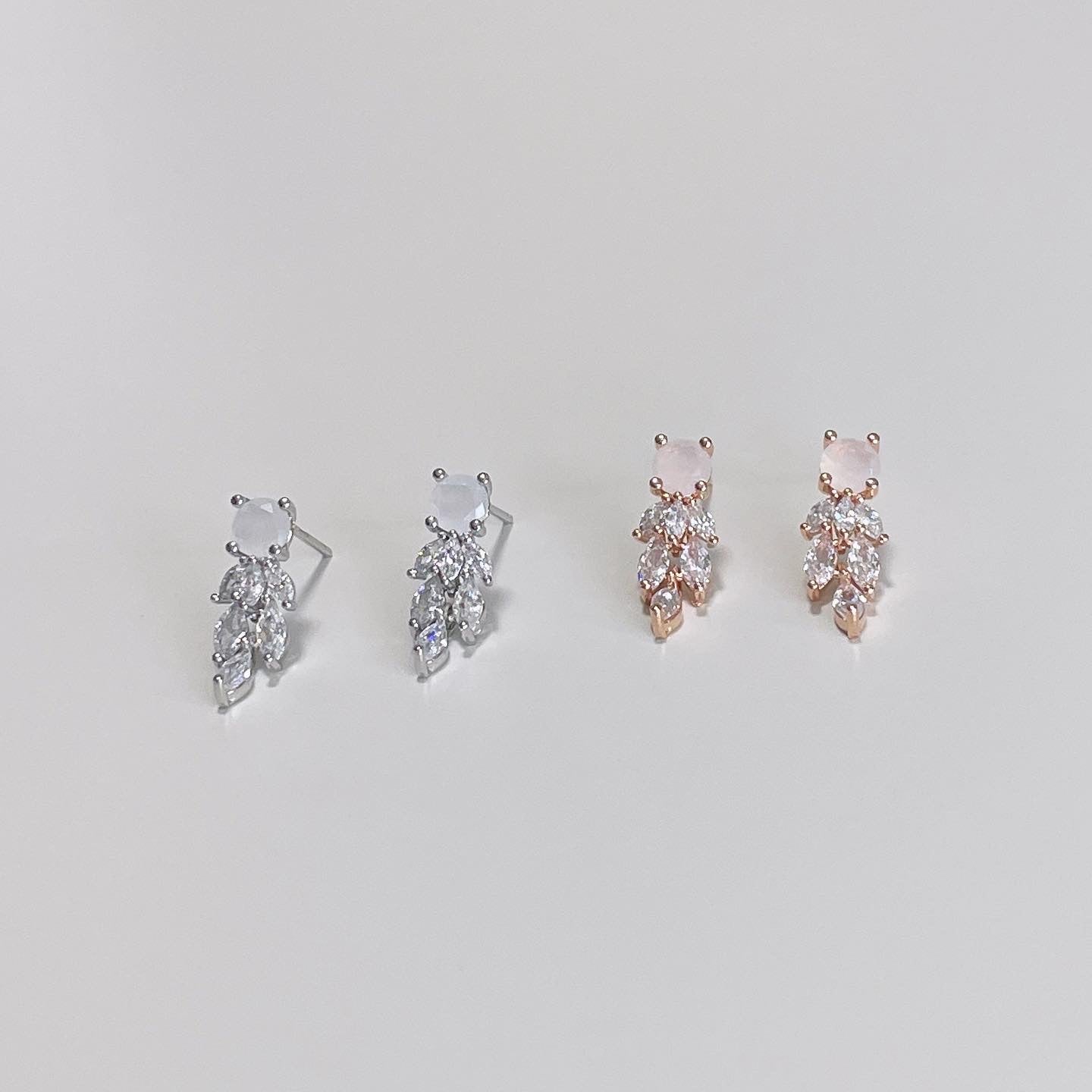 Crystal feather earrings