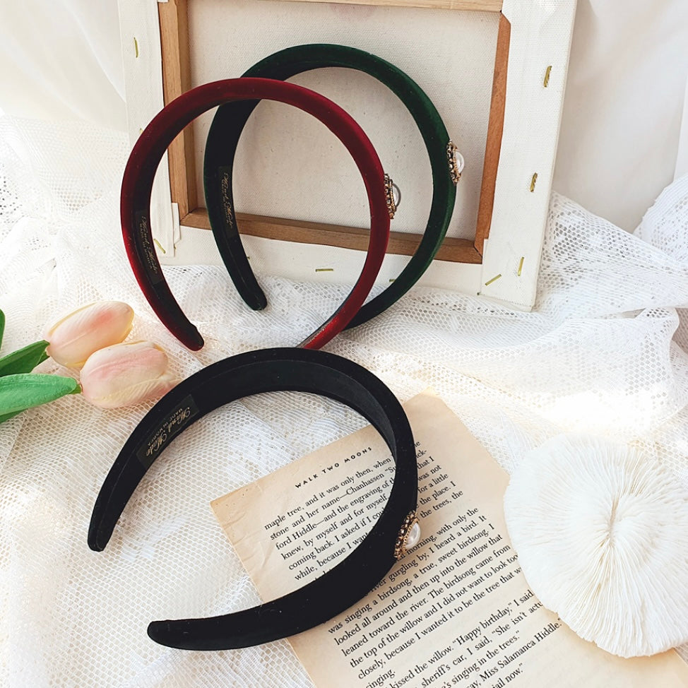 Velvet sunpearl headband & hairpin