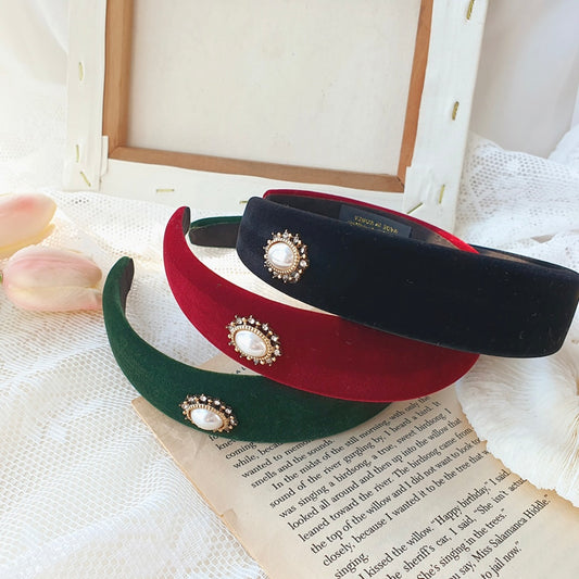 Velvet sunpearl headband & hairpin