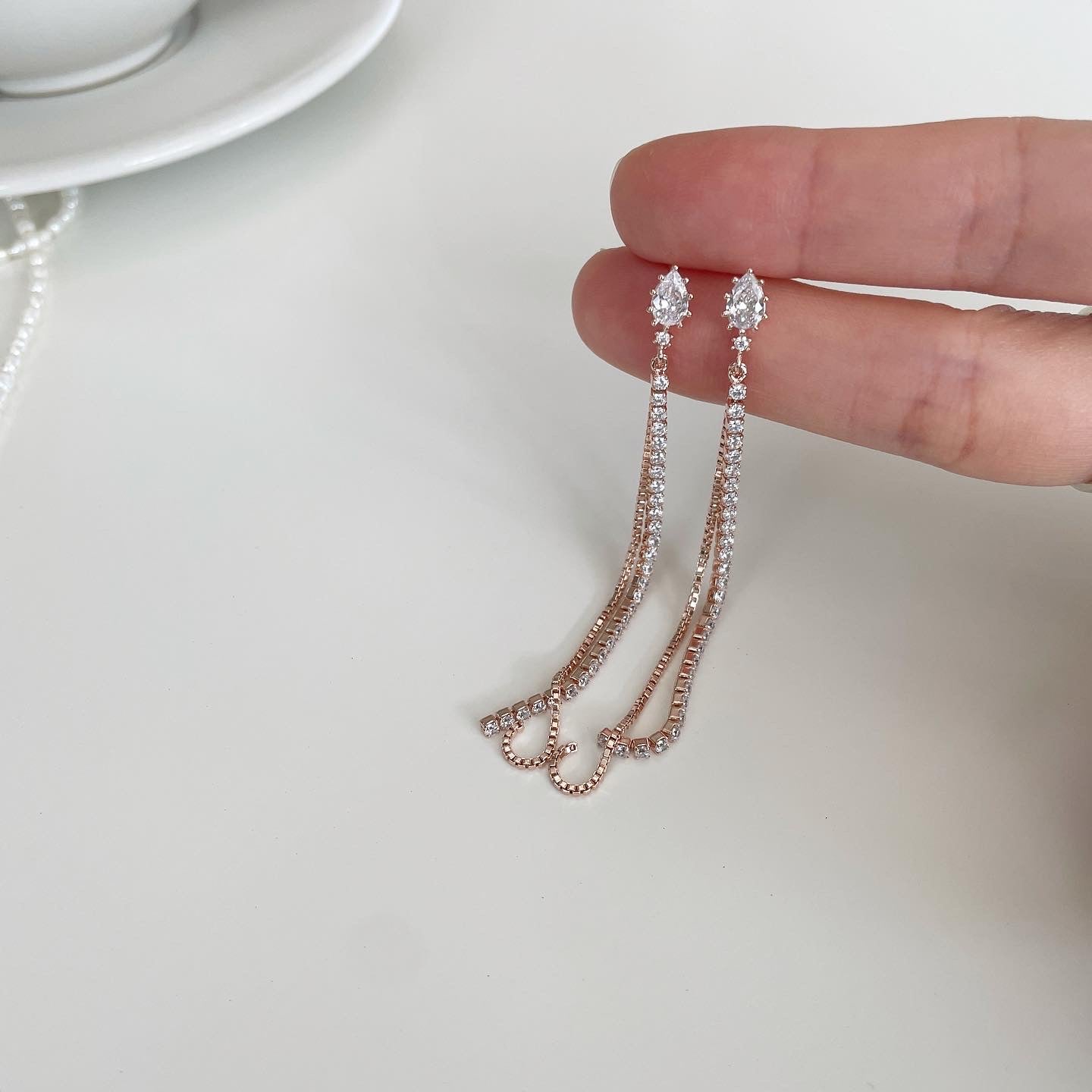 Iris drop earrings