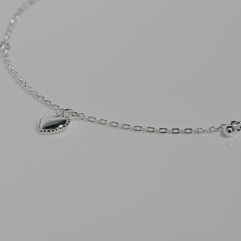 Heart charm anklet